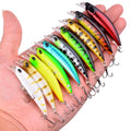 10pcs Laser Slow Minnow Fishing Lure Set