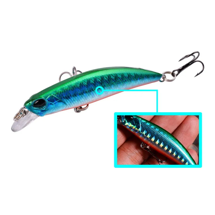 10pcs Laser Slow Minnow Fishing Lure Set
