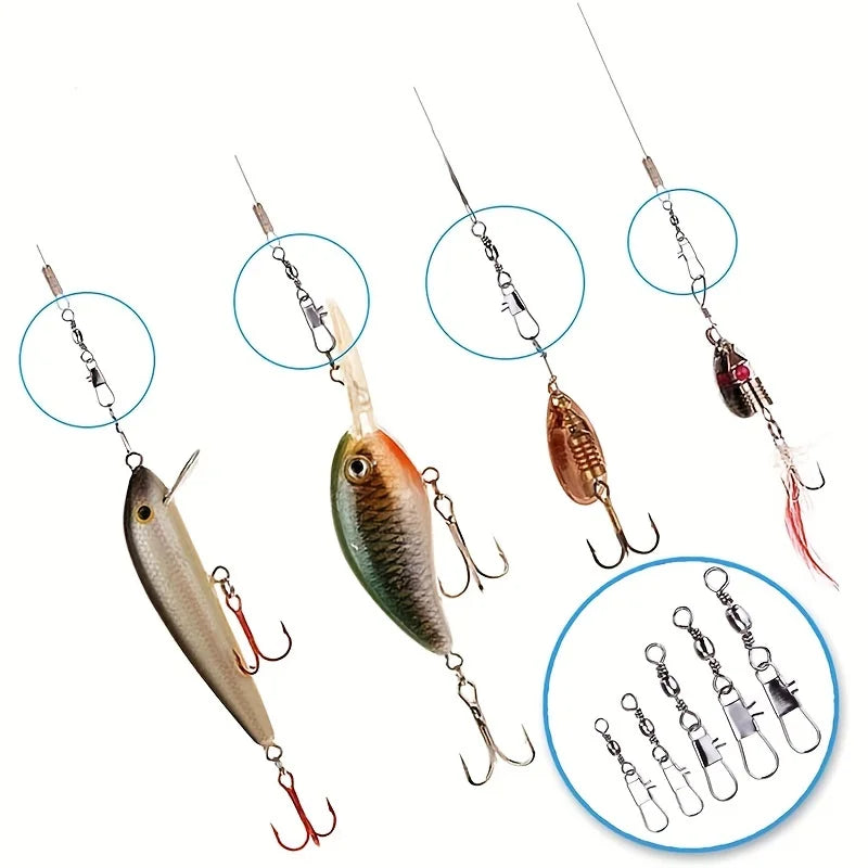 50Barrel Snap Swivel with Ball Bearing and connector