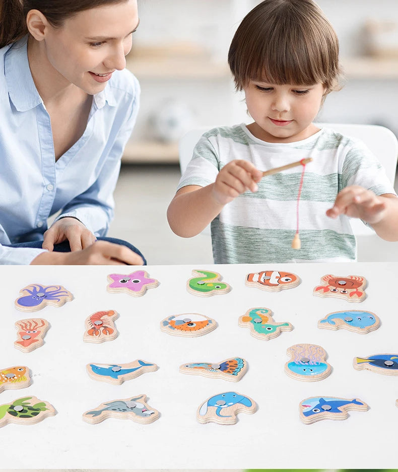Wooden Magnetic Fishing Toys