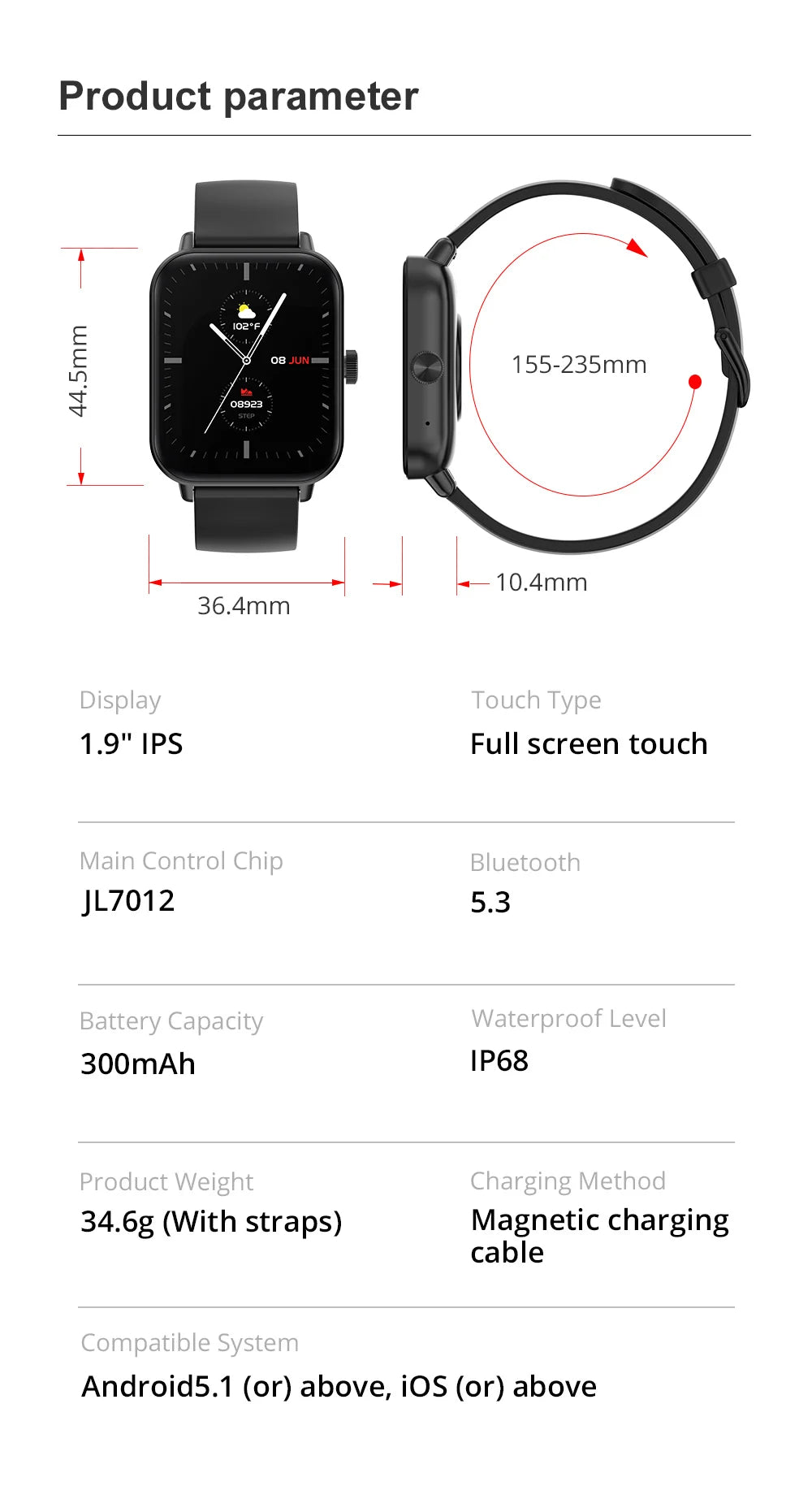 Voice Calling Smart Watch Ultra 1.9 inch Screen with 100+ sport modes