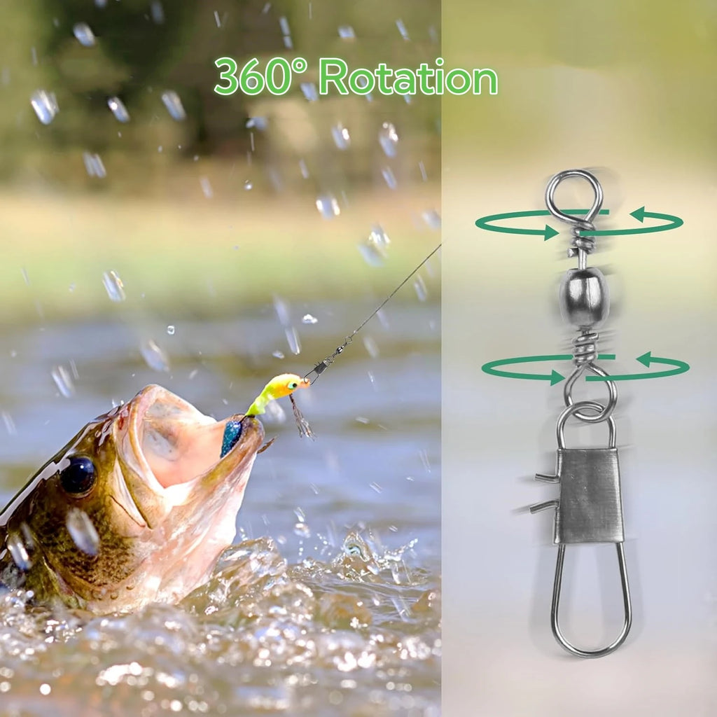 50Barrel Snap Swivel with Ball Bearing and connector