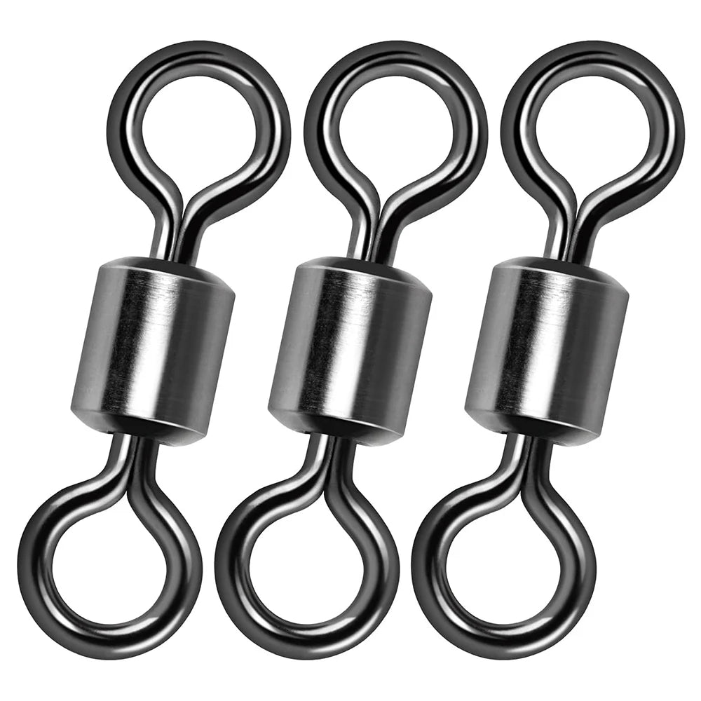 50 pcs Bearing Swivel Fishing Connector Stainless Steel