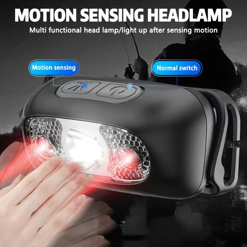 Portable LED Sensor Headlamp USB-C Rechargeable