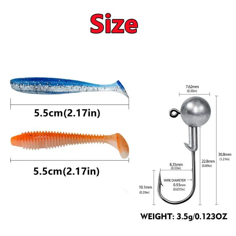 50/30/15PC Soft Fishing Lures Kit Silicone Lure Set Artificial Bait