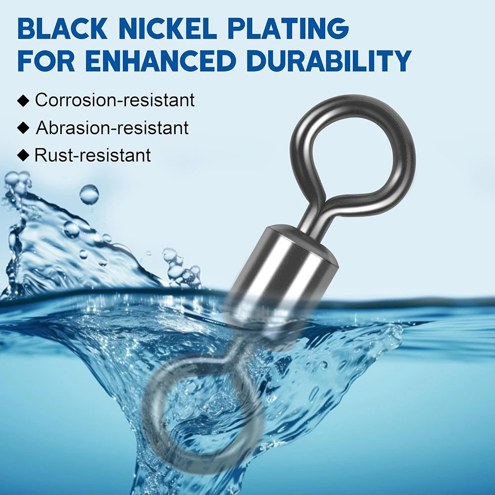 50 pcs Bearing Swivel Fishing Connector Stainless Steel