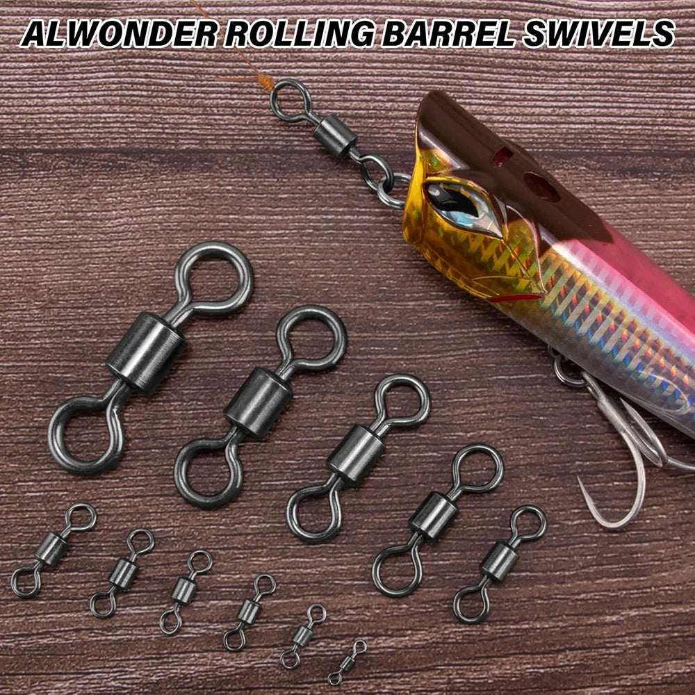 50 pcs Bearing Swivel Fishing Connector Stainless Steel